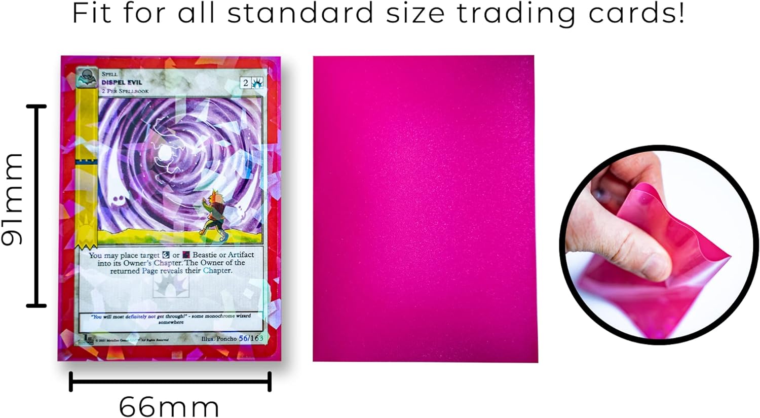 Pink Holographic Card Sleeves its Metazoo, Magic The Gathering, Pokemon, Dragon Ball Super…
