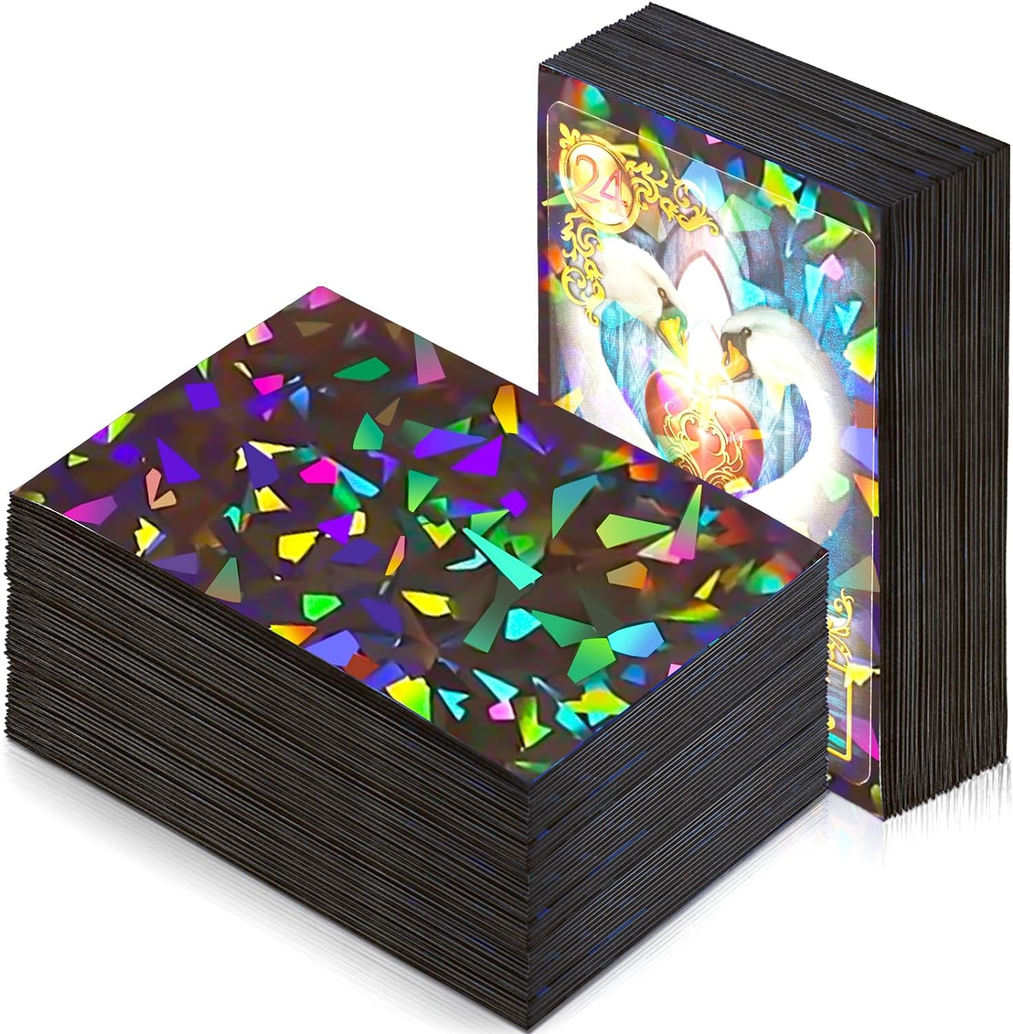 Laser Flashing Black Trading Card Sleeves Matte Kpop Card Protector Sl